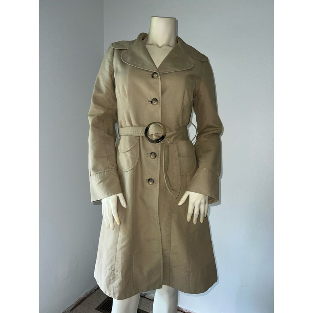 Anthropologie Sitwell Beige Single-Breasted Trench Belted Coat. Size 6.